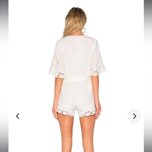 Lovers + Friends Brixton Romper White Eyelet Lace Boho small - Picture 2 of 9